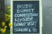 Easter Bonnet competition chalkboard