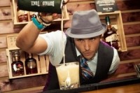 Barman making cocktail