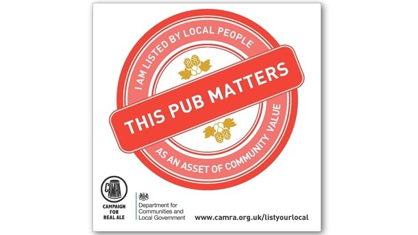 A new badge of honour will recognise ACV-listed pubs
