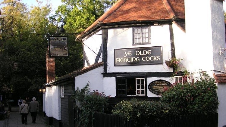 Hours reduced: high business rates forces Ye Olde Fighting Cocks to scale down its days of operation (image: user Legis, Wikimedia)