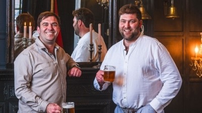 Inaugural pub opening: Richard and Oliver Gladwin