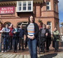 The Saith Seren: manager Amanda Hughes stands outside the venue