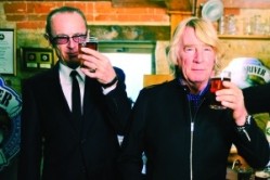 Francis Rossi & Rick Parfitt with the Status Quo Piledriver beer