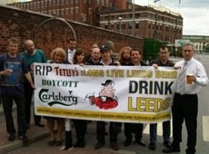Campaigners: saying farewell to the Tetley brewery