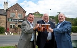 King's Head Inn general manager Paul Brown (left) with Keith Liddell from Inn Collection Group and David Shields from Welcome to Yorkshire