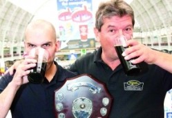 Winners: head brewer Michael Wynnyczuk (left) and director Dickie Bird