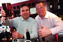 MP Andrew Griffiths with licensee Justin Kelly at the Old Bramshall Inn