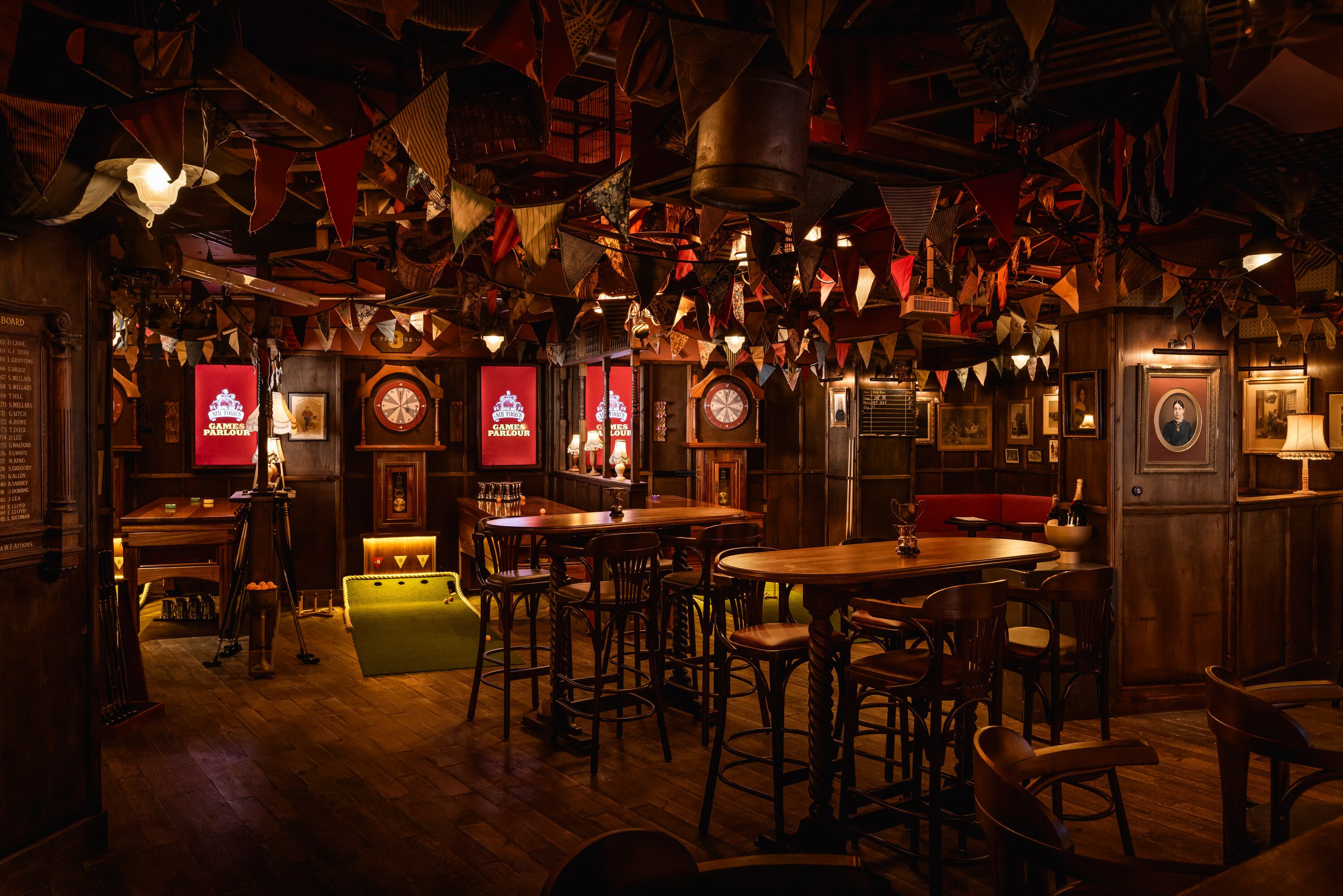 Inception Group's Mr Fogg's Games Parlour on the lower ground floor of its Mr Fogg's City Tavern near Liverpool Street, London