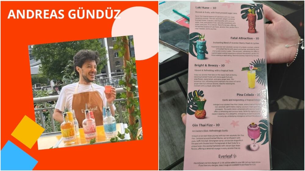 Andreas Gunduz of Everleaf Drinks and its menu for low & no drinks