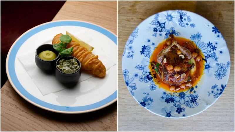 The COach fish fritter and quail