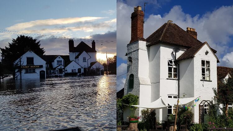 Licensees confined to upstairs of pub after flood