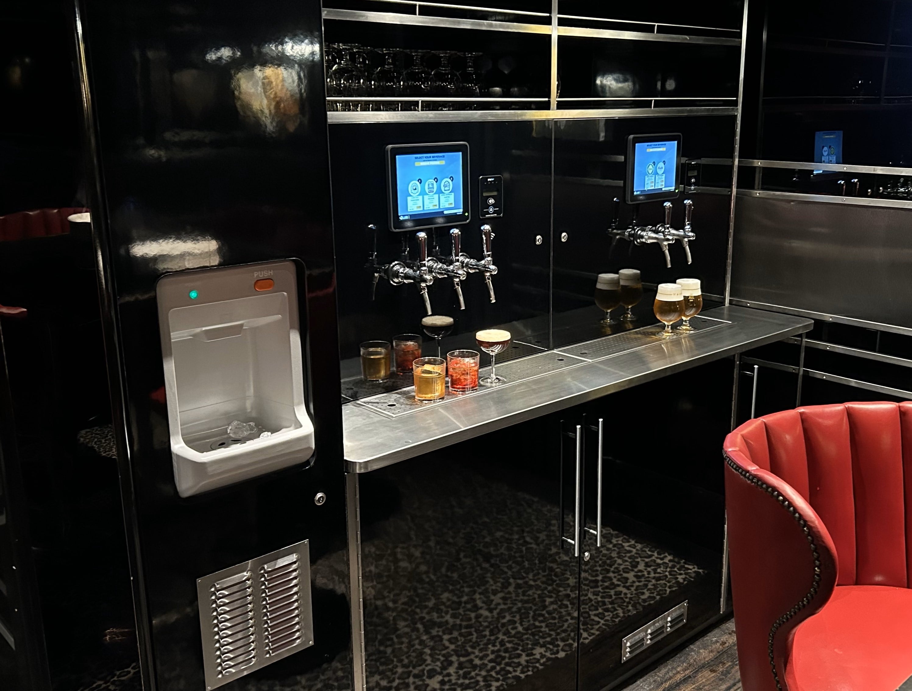 Brigadiers pub self-pour taps, London