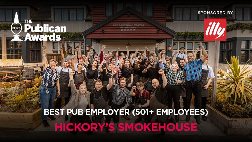 Hickory's Smokehouse named Best Pub Employer (501+ employees) at 2025 Publican Awards.