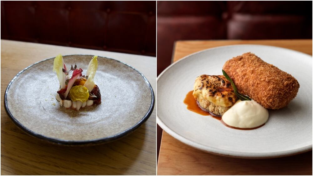 The COach Beetroot salad and chicken kyiv & cauliflower cheese