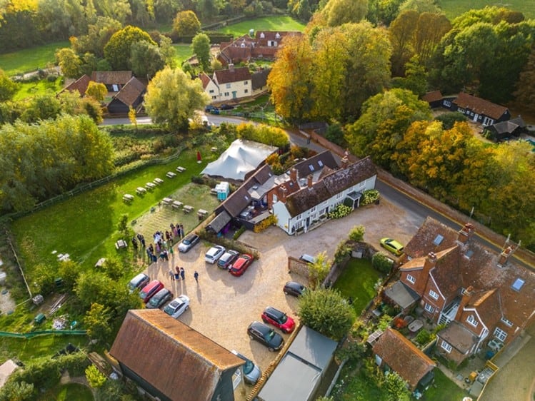 Three Hills, Bartlow, plan view from sky