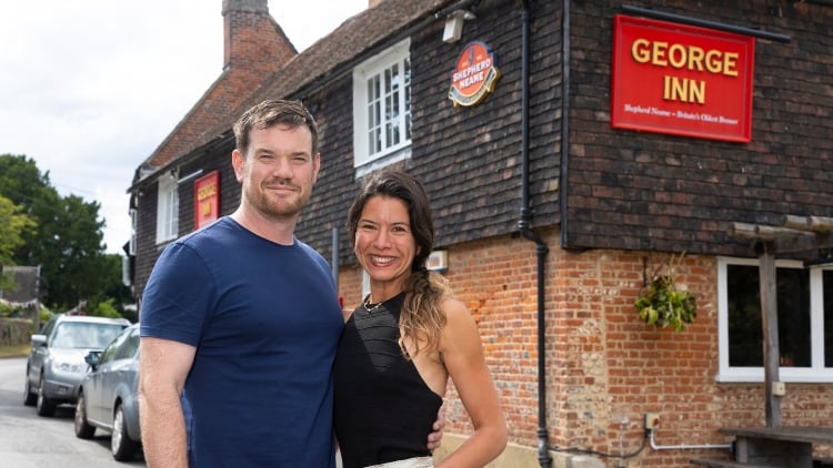 Kent couple go multiple after lunch at picturesque village pub
