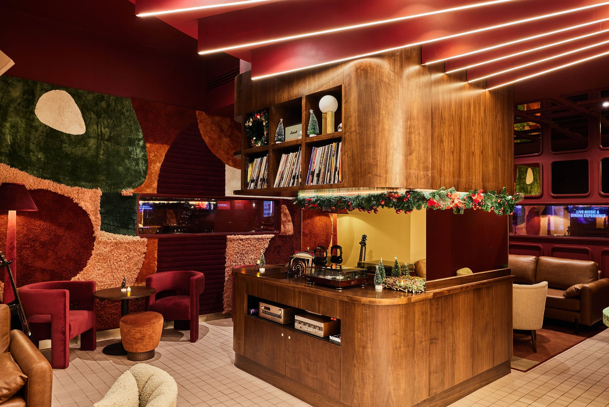 Maximalist is part of the design at the newly opened Listening Bar and VIP Lounge at The Cumberland Hotel.