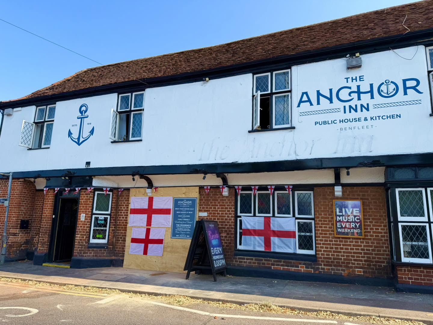 Essex pub: Stays open for England match despite car crash