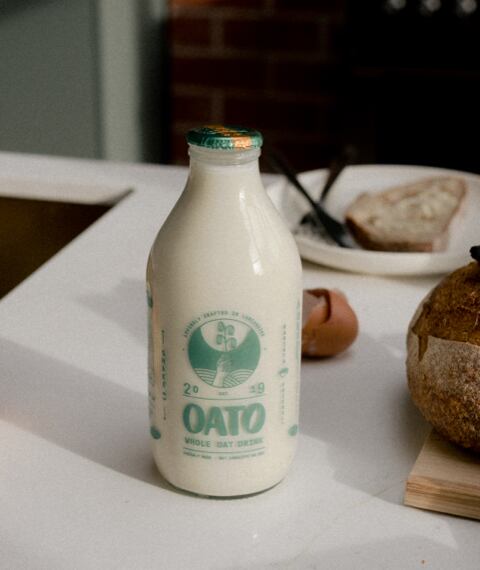 Bottle of Oato oat milk.