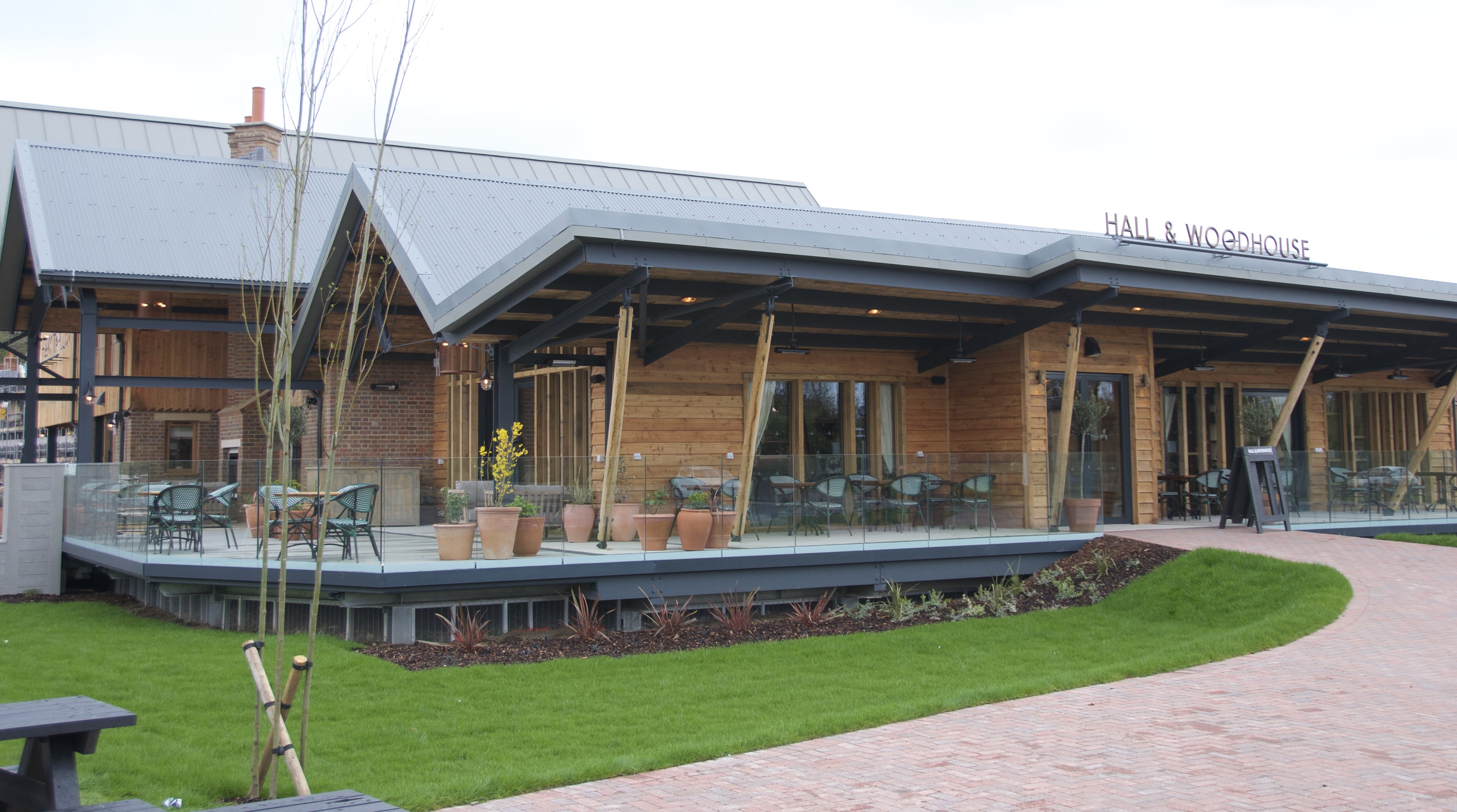 Hall & Woodhouse managed pub, the Taplow, on the banks of the Thames in Buckinghamshire