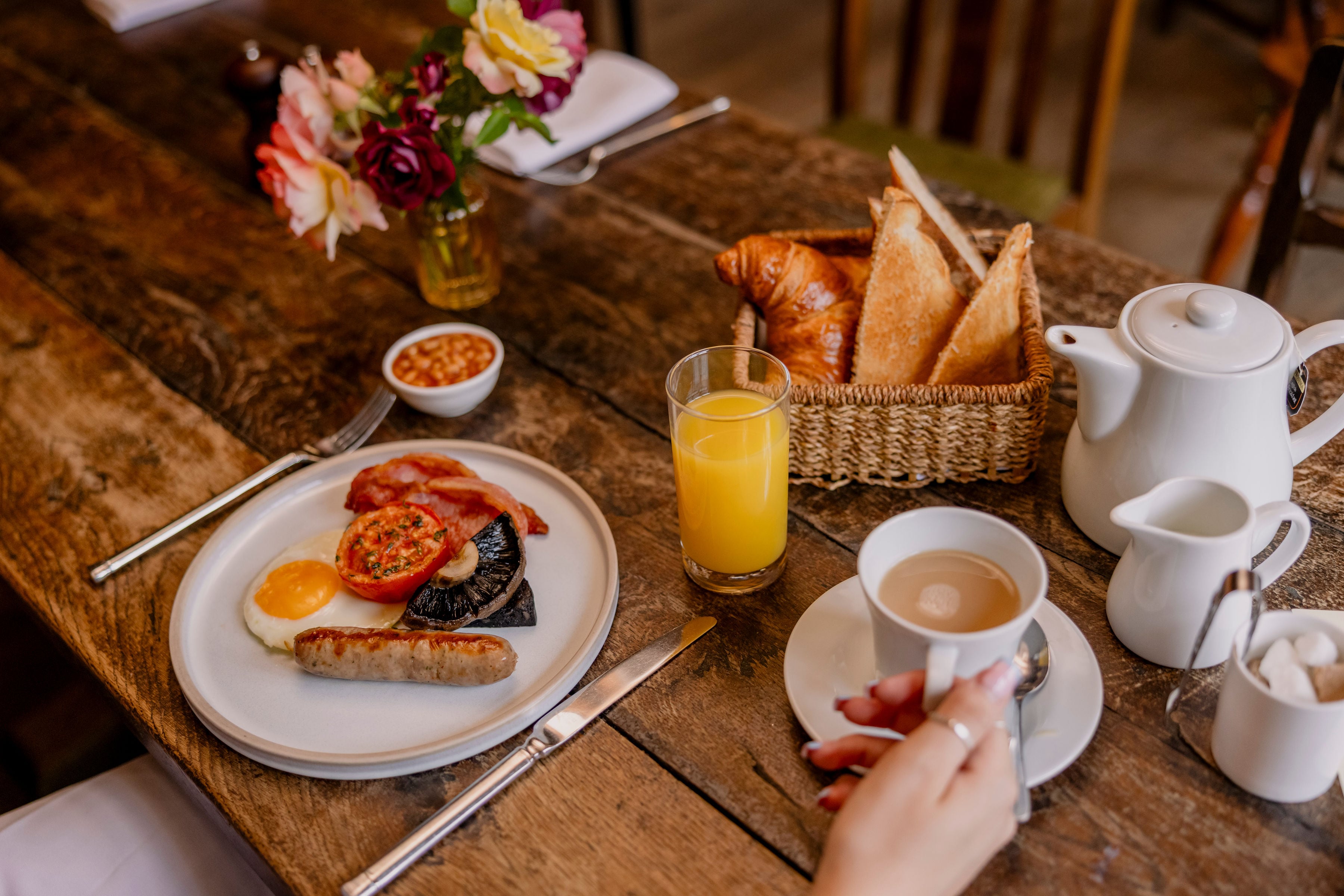 A spot of breakfast at the Crown, Bildeston, Suffolk