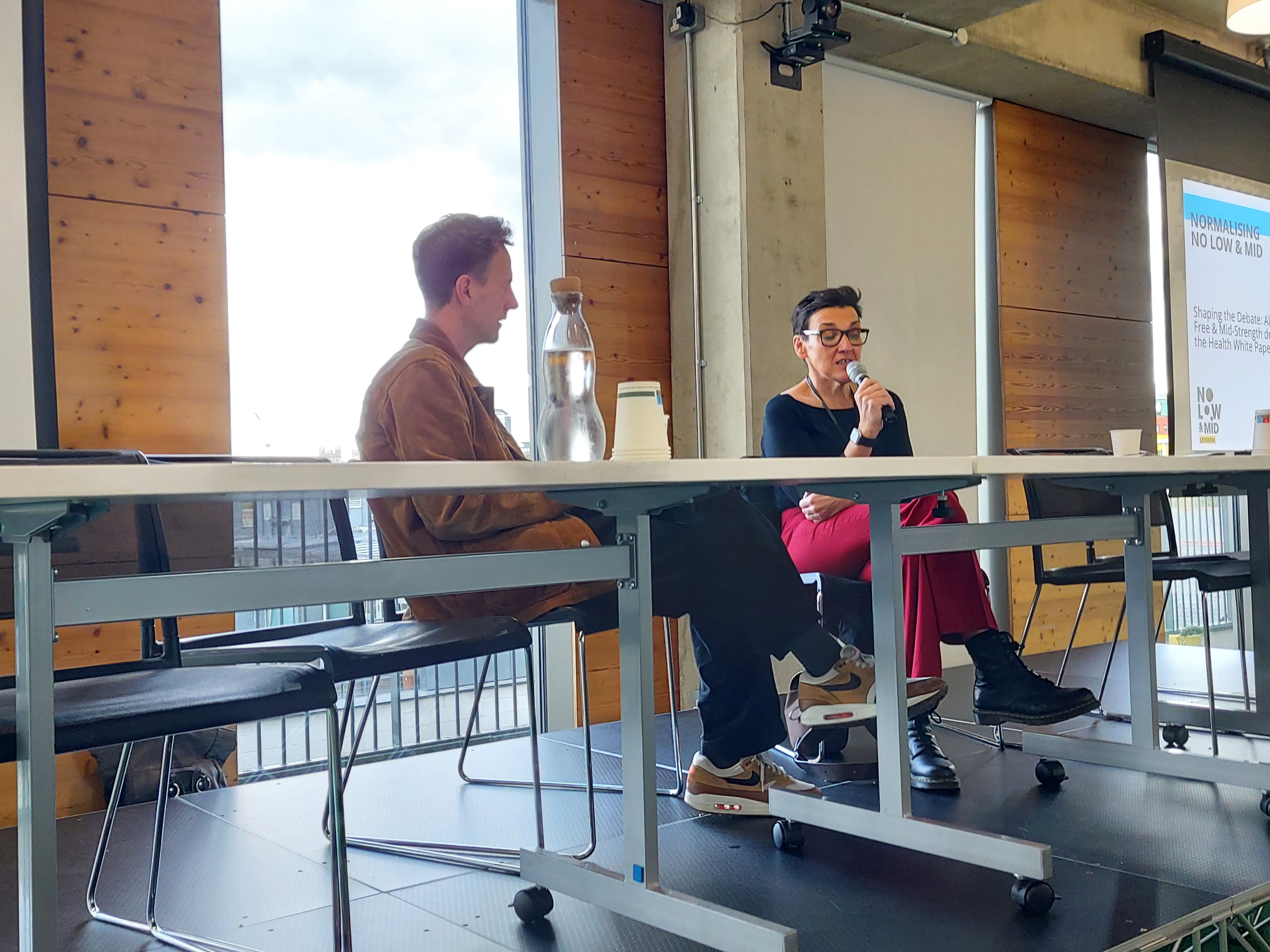 Lucky Saint founder Luke Boase and Tonia Antoniazzi MP