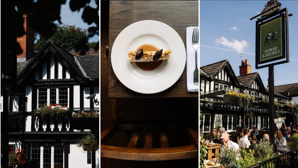 Exterior and food at the Horse & Jockey, Chorlton-cum-Hardy, Manchester