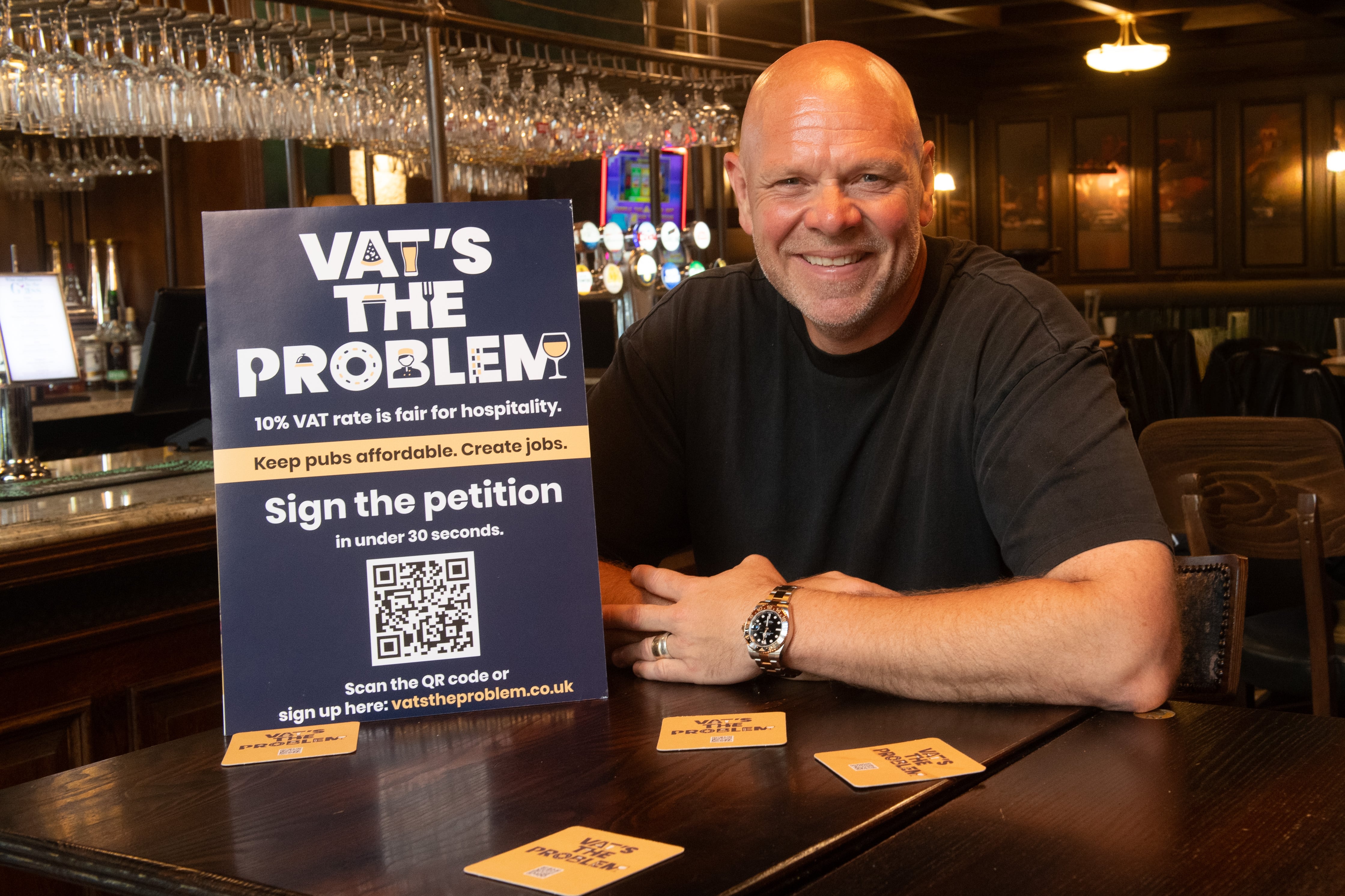 Values align: #VATsTheProblem founder Tom Kerridge has the backing of JD Wetherspoon