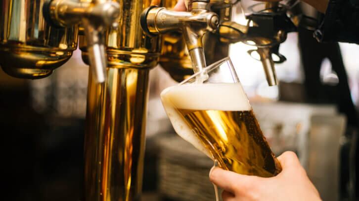 Price of a pint of lager jumps 12.5% YOY