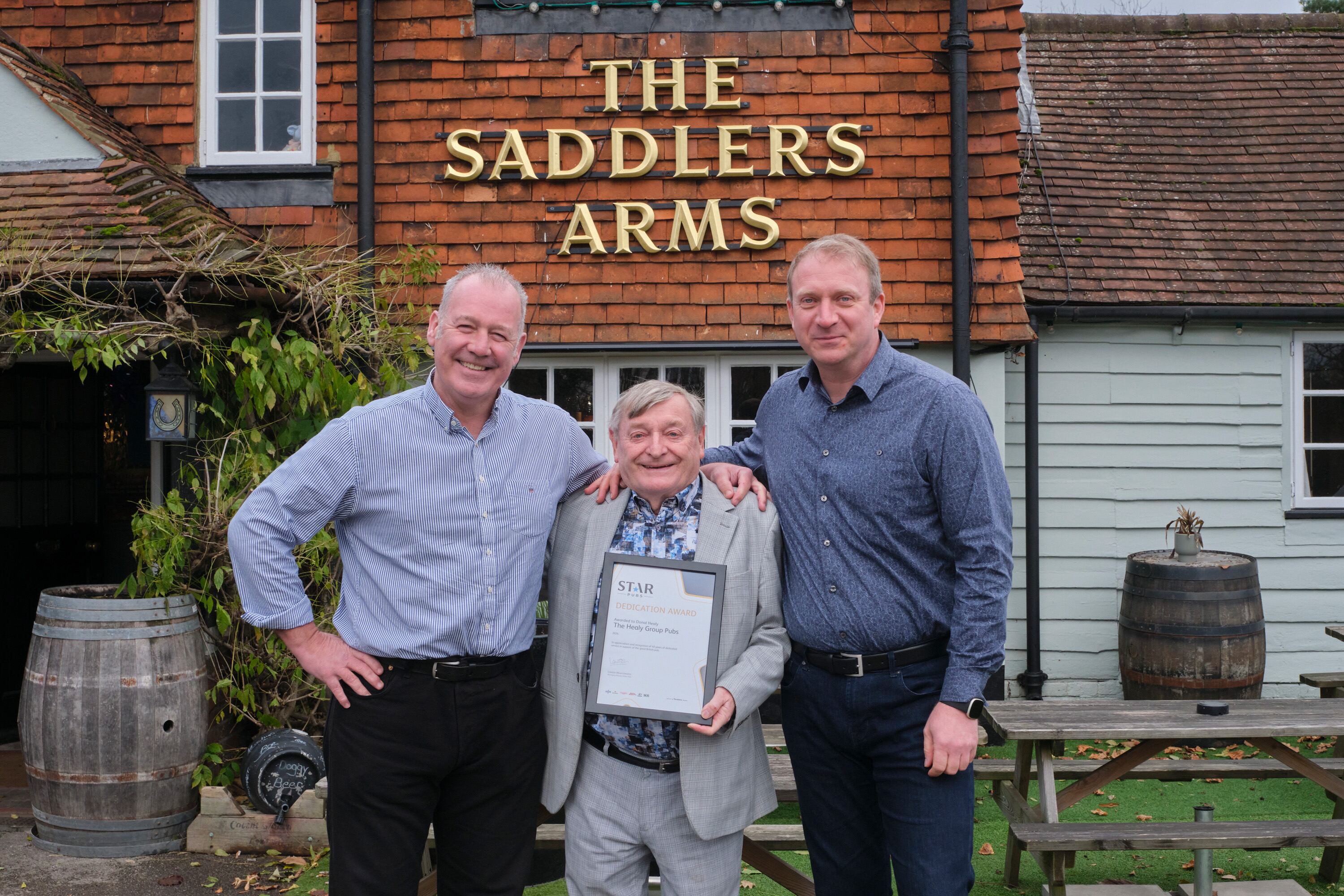 Tim Galligan, Star Pubs Operations Director, Donal Healy and Richard Foster, Star Pubs Business Development Manager.
