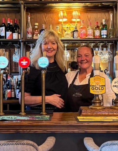 Linda Johnson GM and Aimie Harley head chef at the George Inn, Norton St Philip