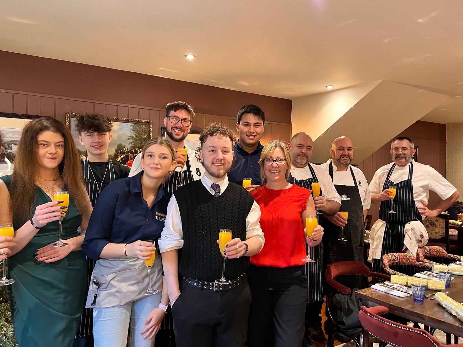 Hannah McMenemy GM (orange top) at the Trout pub in Buckland Marsh, Oxfordshire, Butcombe Group