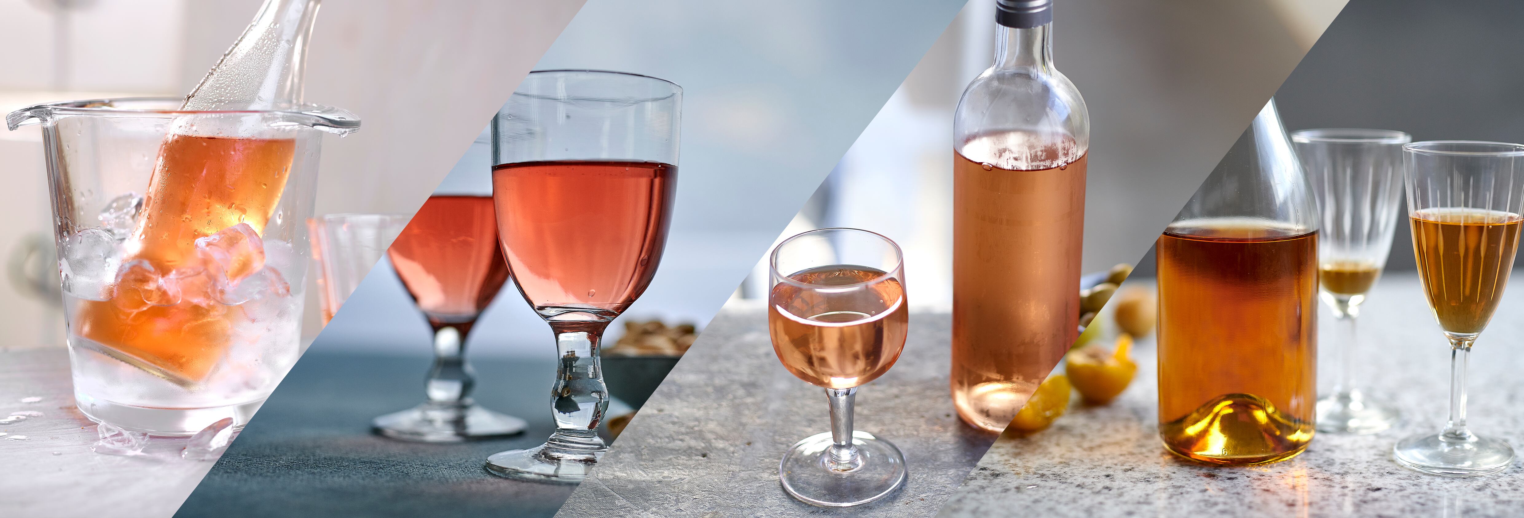 Rose wine served by the glass