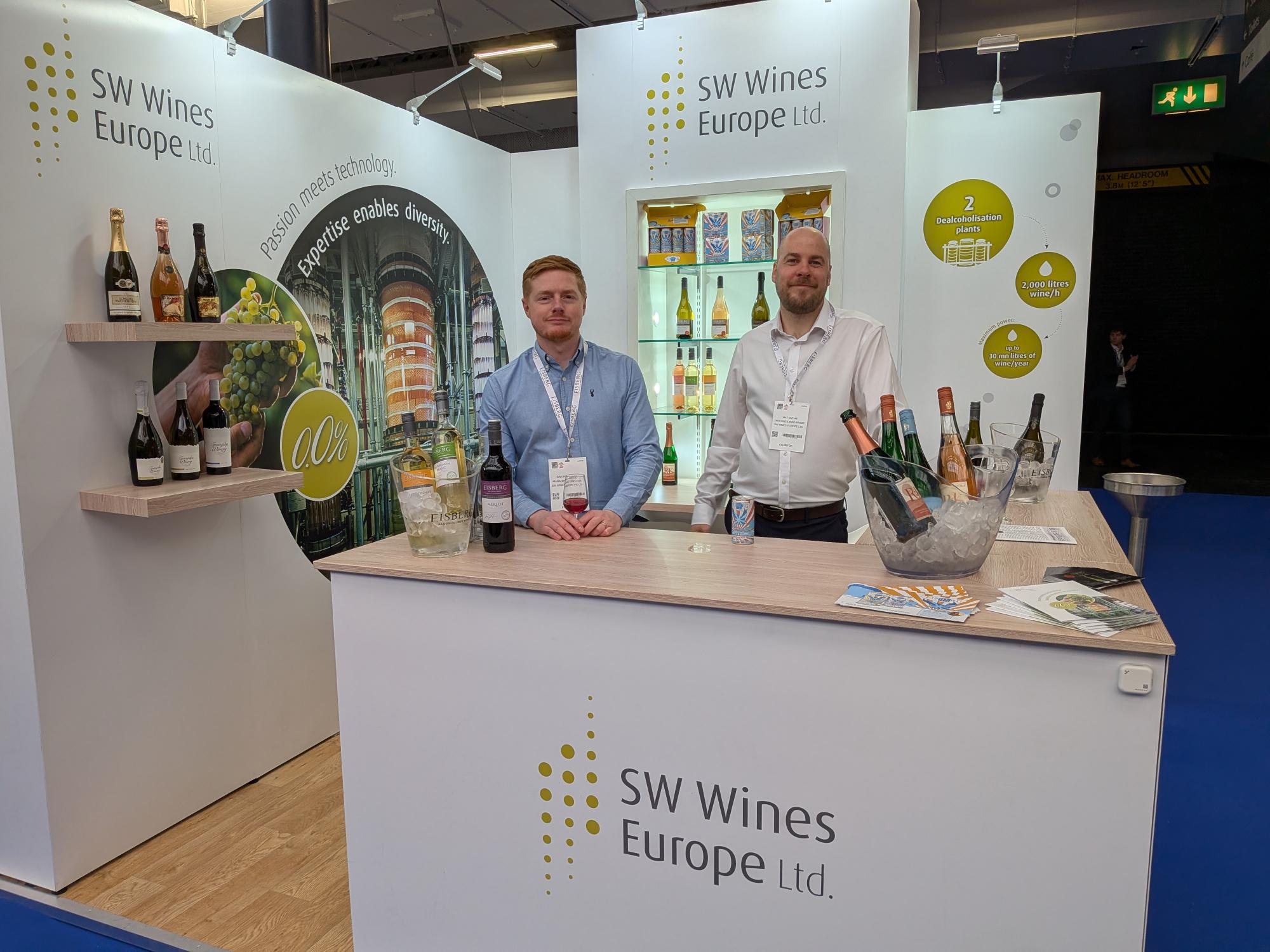 SW Wines managing director Dan Harwood and junior sales & brand manager Mat Duthie at London Wine Fair 18-20 May 2026