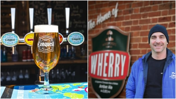 Aaron-Taubman-right-and-Conquest-Pilsner-left-of-Woodforde-s.jpg