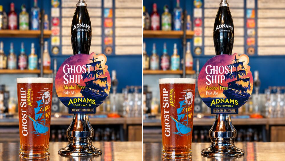 Adnams Ghost Ship Alcohol-Free Pale Ale on handpull keg