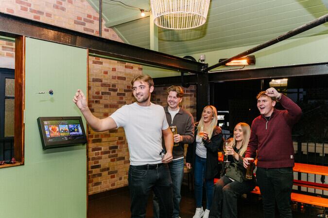 Interactive darts at Shepherd Neame pub the Bricklayers Arms in Bromley, Kent