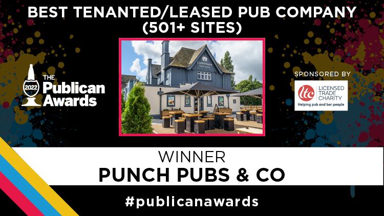 Best Tenanted/Leased Pub Company (501+ sites) sponsored by LTC – Punch Pubs & Co
