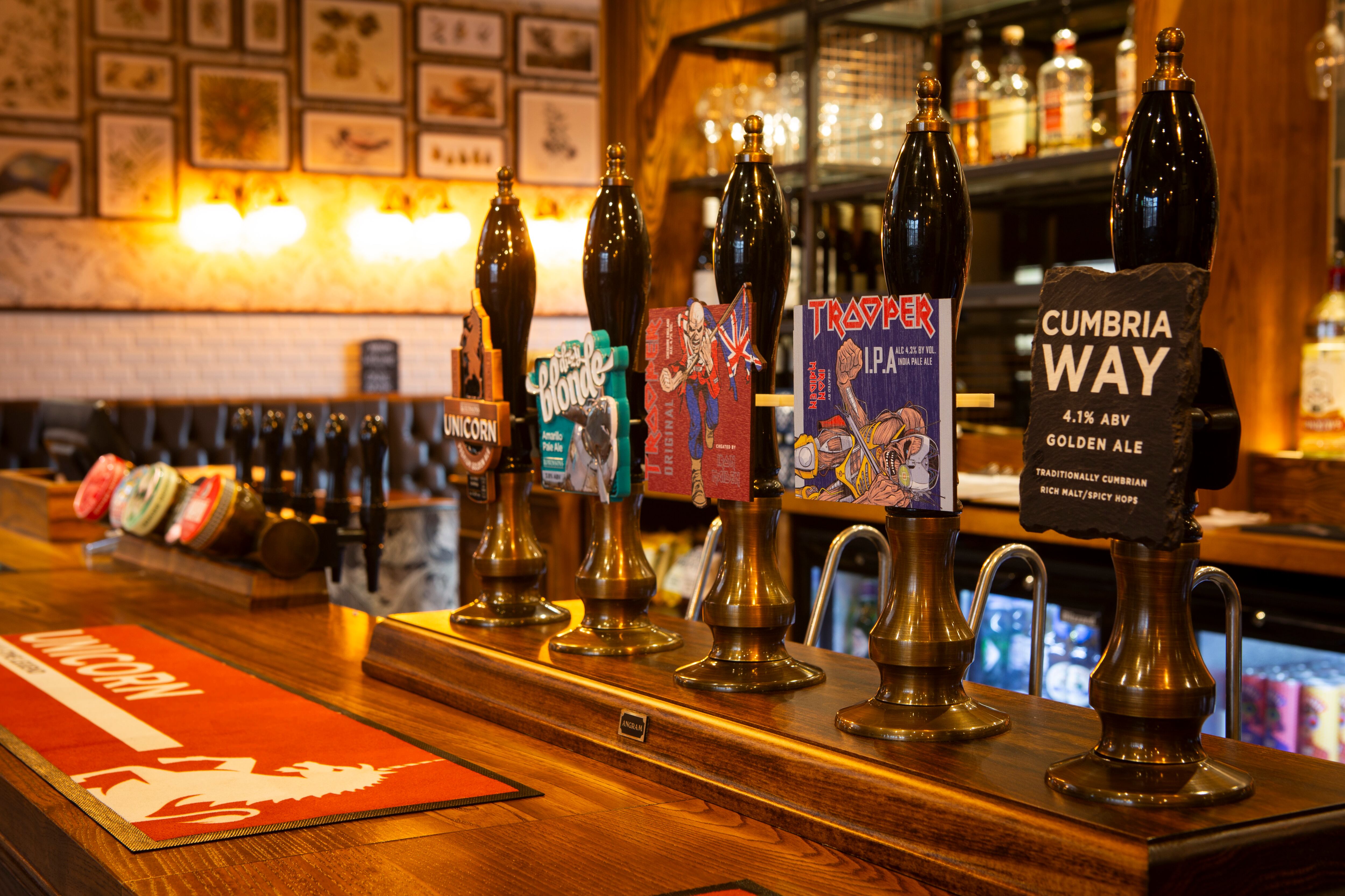 Welcoming beer line-up: Robinsons pub, the Dane Bank in Denton, underwent a recent refurb