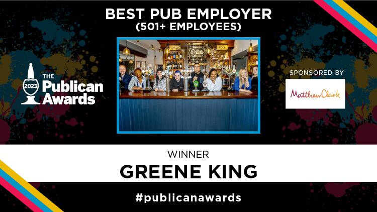 Best Pub Employer 501+ employees winner, sponsored by Matthew Clark: Greene King