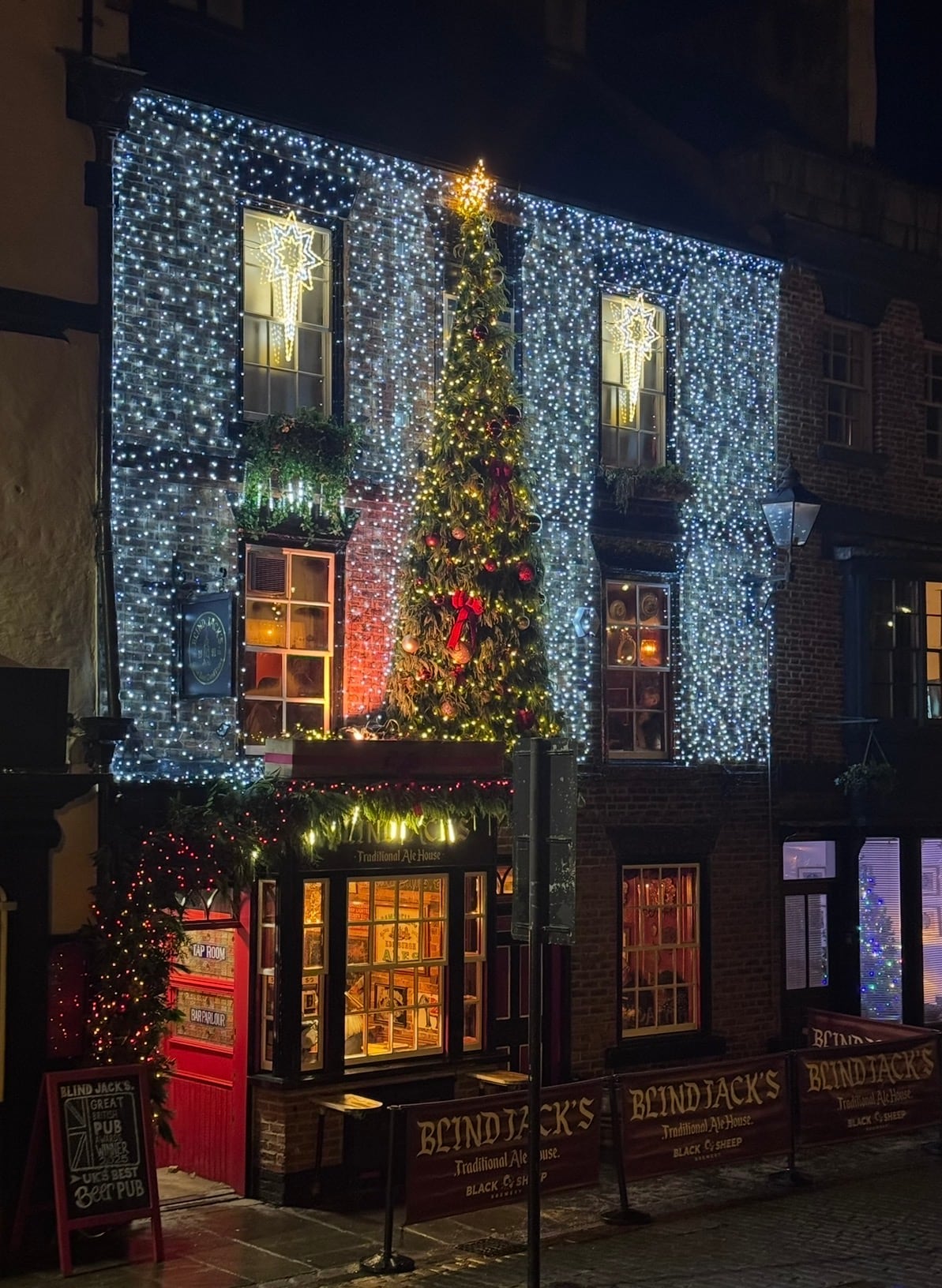 Blind Jack's, Knaresborough famed for its Christmas decorations