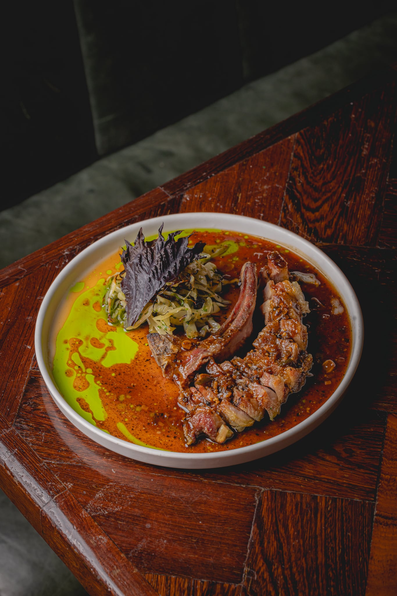 Dish Deconstructed: Grilled lamb chops with a spiced shallot sauce and charred hispi cabbage