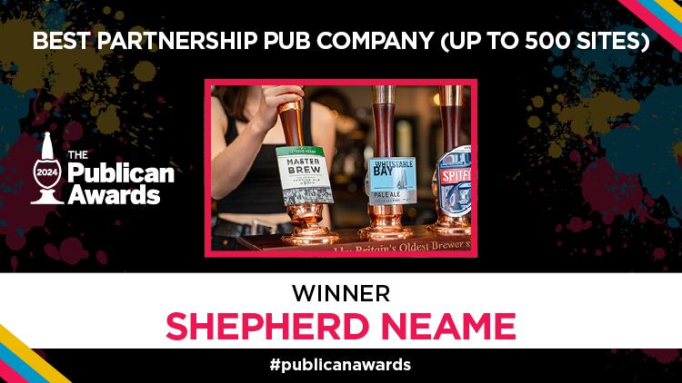 Publican Awards Best Partnership Pub Company (up to 500 sites) winner: Shepherd Neame