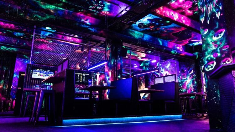 Inside drinks and gaming bar NQ64's 10th site