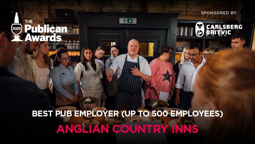 Publican Awards 2025 Best Pub Employer (up to 500 employees) winner, sponsored by Carlsberg Britvic