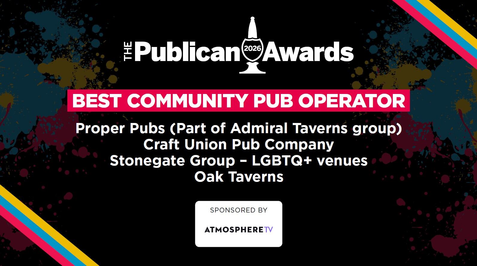 Publican Awards 2026: Meet the Best Community Pub Operator finalists, sponsored by Atmosphere TV