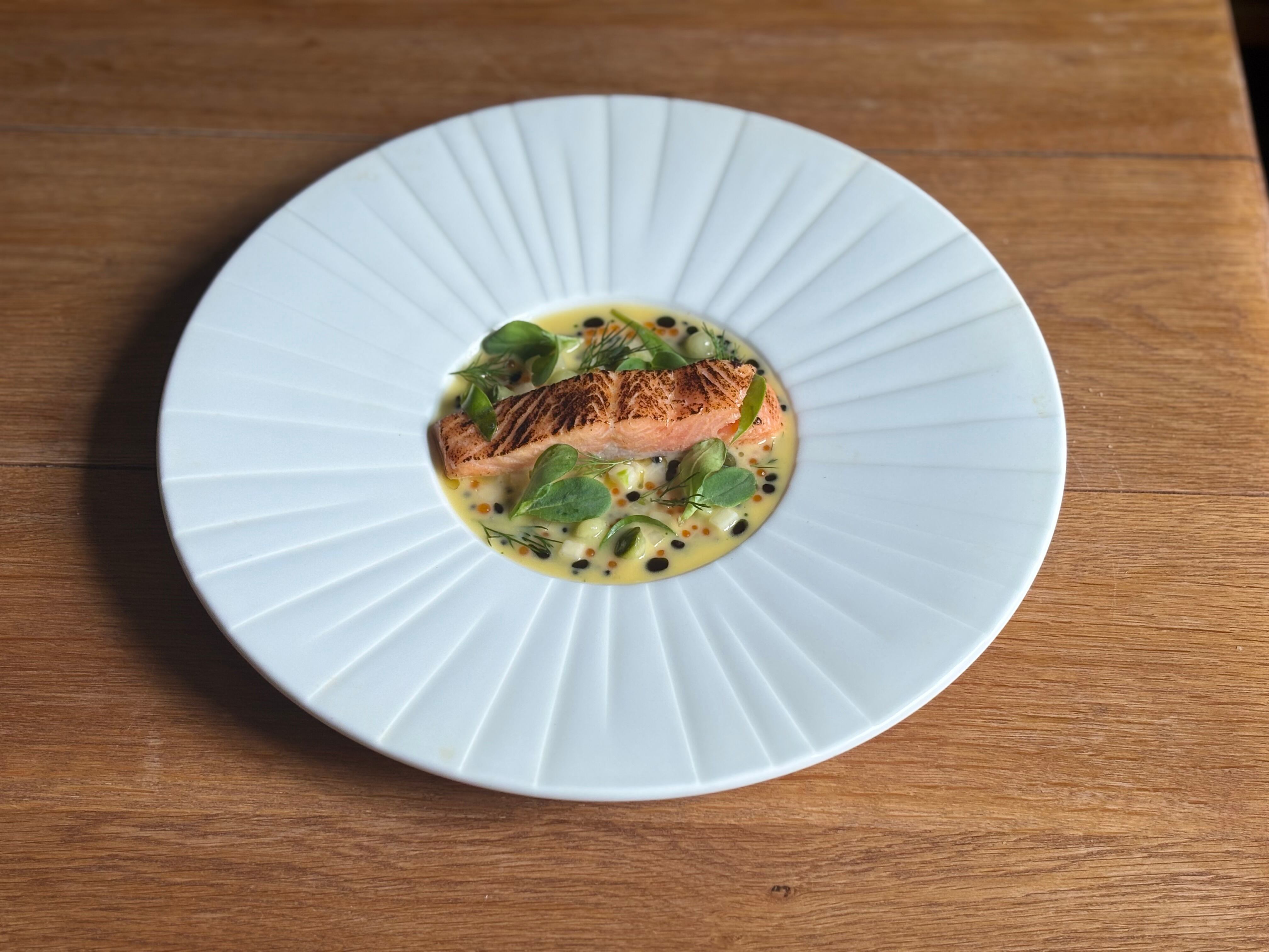 Salmon dish at the Killingworth Castle