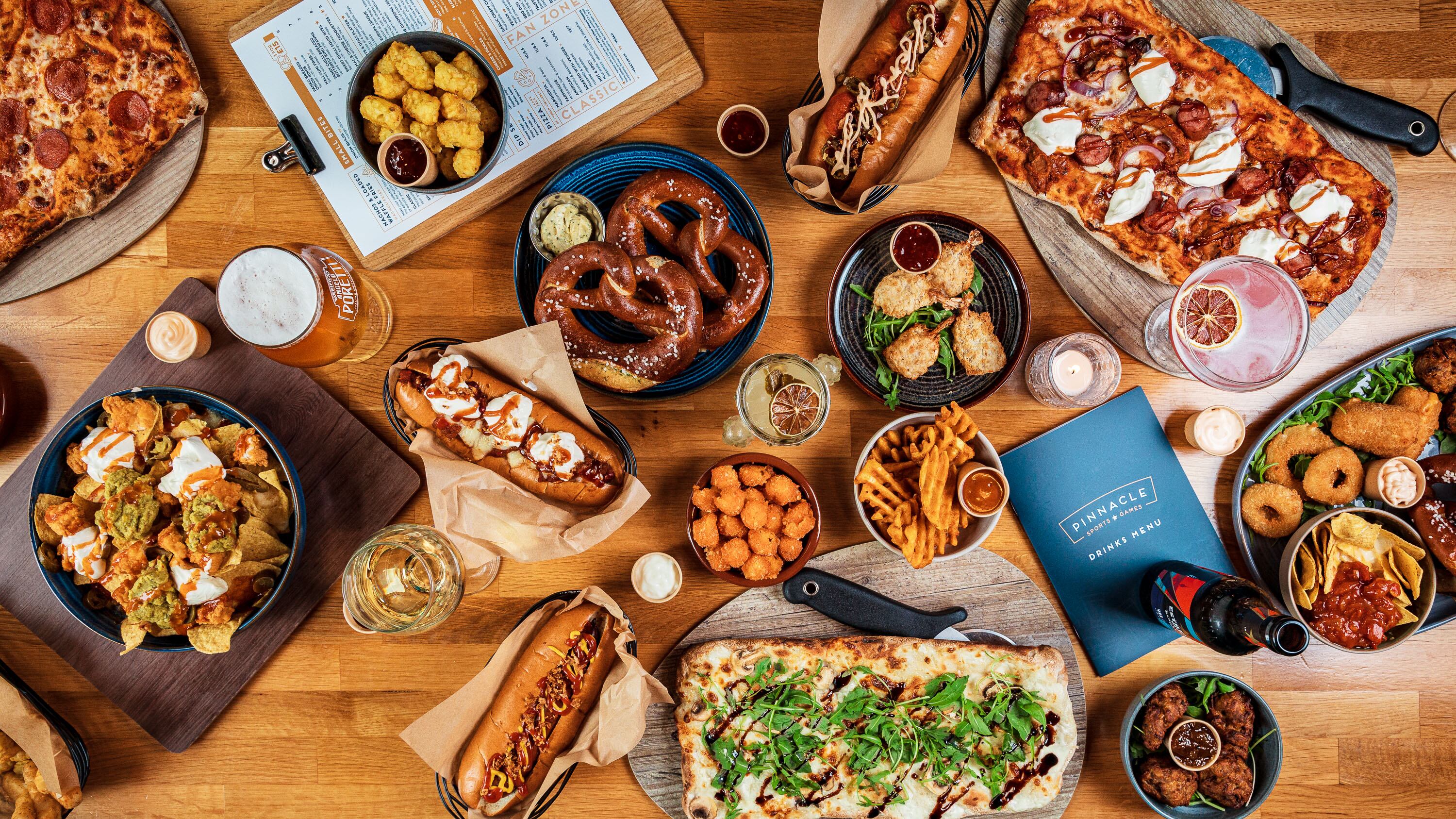 Food offer at the Pinnacle Sports and Games, which won Best Pub to Watch Sport at the 2025 Great British Pub Awards