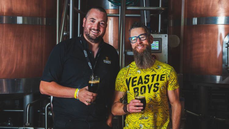 L.R.Rob.Orton.Brewing.and.Bottling.Manager.St.Austell.Brewery.with.James.Kemp.UK.Head.Brewer.Yeastie.Boys.in.the.Small.Batch.Brewery.jpg