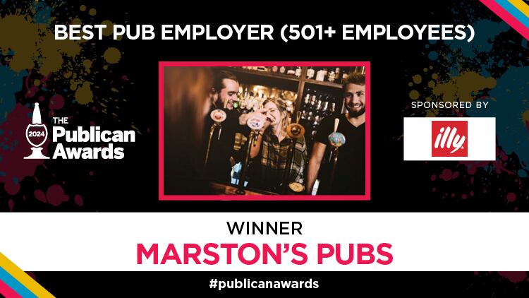 Publican Awards Best Pub Employer (501+ employees) winner, sponsored by illy Coffee: Marston’s